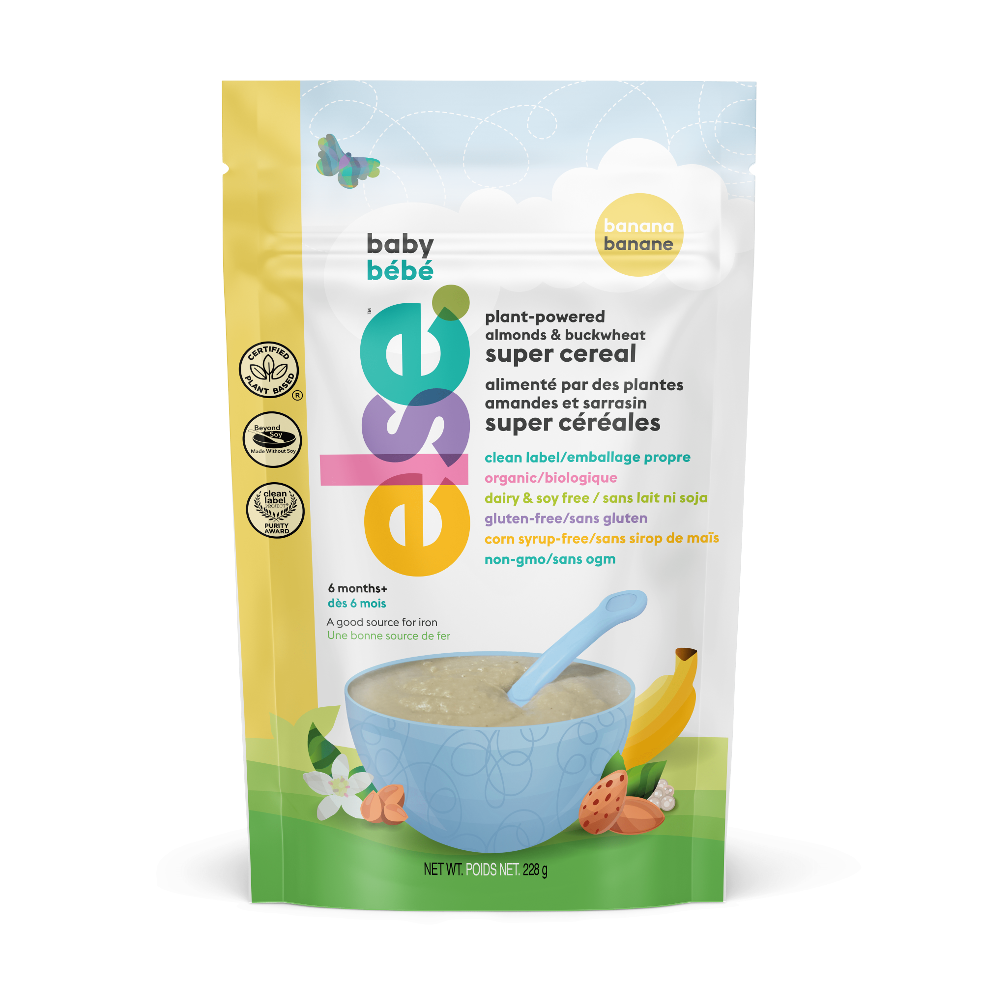 Clean Label Certified Baby Cereals - Safe from Heavy Metals. 6+ Months - Banana